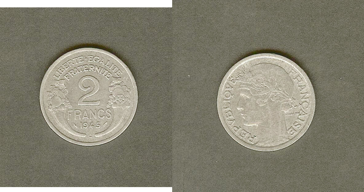 2 francs Morlon, aluminium 1945 Castelsarrasin TTB+
